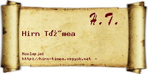 Hirn Tímea névjegykártya